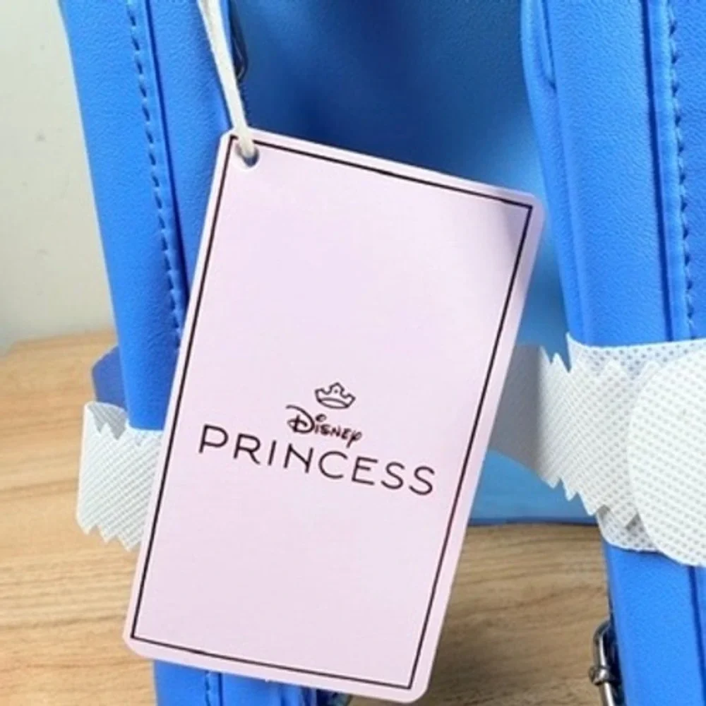 Loungefly‎ Disney Cinderella Stained Glass Mini Backpack Blue Pink Jaq Gus Gus